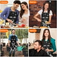 thumbnail image 7 of Black Gothic Sun Moon Flower Pattern Apron-Garden Aprons for Women with Pockets-Cotton Linen Waterproof Kitchen Cooking Gardening Aprons Adjustable for Kitchen,Cooking,BBQ and Salon 33x27 Inch, 7 of 7