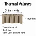 thumbnail image 2 of Gorgeous Home Linen 1-Piece Thermal Blackout Valance, 54x18 Rod Pocket Window Curtain, TVLOTaupe, 2 of 6