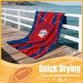 thumbnail image 4 of New York football fan ultra-thin, lightweight microfiber beach towel, themed design, sand-proof, extra-large size, quick-drying and absorbent, unisex 71x31in, 4 of 5