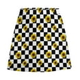 thumbnail image 6 of Yellow Sunflower Print A-line Skirt Black White Plaid Aesthetic Casual Skirts Cute Mini Sk, 6 of 7