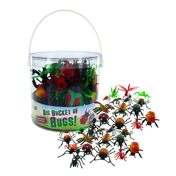 Bug Action Figure Toys Big Bucket of 30 Giant Insects From Ants to