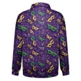 thumbnail image 7 of LNZGNM Men's Mardi Gras Shirt Quarter Zip Plus Size Carnival Graphic Printed Sweatshirts Stand-Up Collar Long Sleeve Tops Casual Carnival Outfits,Dark Purple 4XL, 7 of 7
