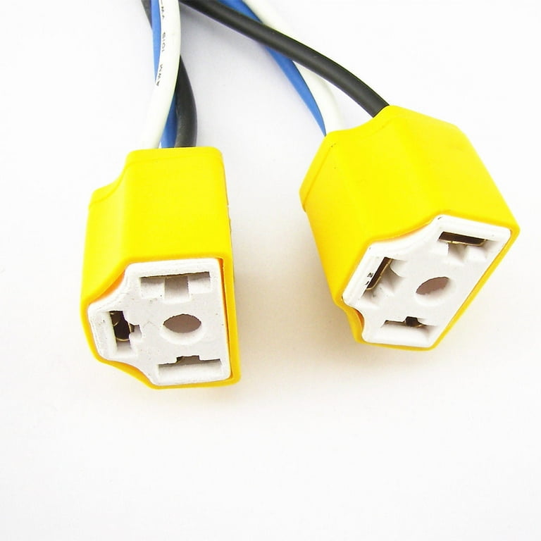 2 Headlight H4 Headlamp Light Bulb Ceramic Socket Plugs Relay - Foto 2