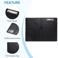 thumbnail image 4 of Uxcell A4 Business Portfolio PU Leather Padfolio Organizer Legal Document Folder Professional, Black, 4 of 6