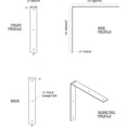 thumbnail image 2 of Ekena Millwork BKTM02X14X14HASS Support Hamilton 2 Po L x 14 Po P x 14 Po H - Acier Inoxydable, 2 of 5
