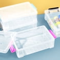 thumbnail image 5 of Clear Plastic Storage Box, 8.85X2.75X5.5inch Stackable Lidded Organizer Bin with Secure Latch, Durable Transparent Container for Home, Office, Pantry, Closet Organization, 5 of 7
