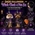 thumbnail image 3 of Halloween Cat Costume Witch Cloak Wizard Hat Pet Outfit for Cats Funny Dress Up Apparel for Halloween Parties Photos, 3 of 8