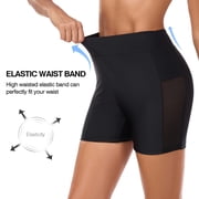 Ocean Blues Women's High-Waisted Board Shorts with Mesh Splicing Swim Bottoms Swim Shorts Size L