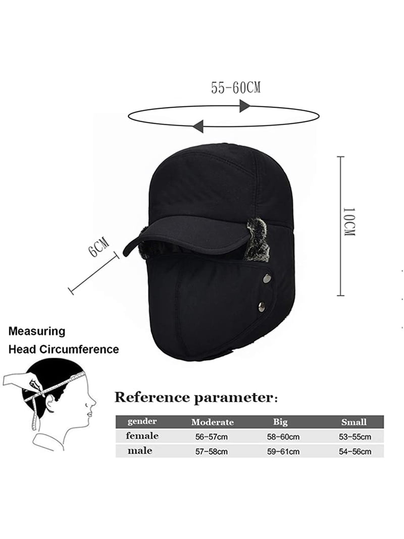 GRNSHTS Winter Warm Facemask Cap, 3 in 1 Bomber Hat with Full Face