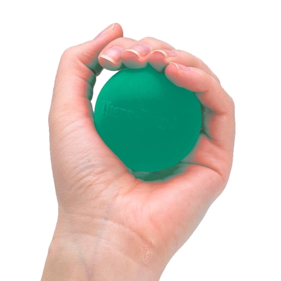 THERABAND Hand Exerciser, Medium, Green, 2 IN, Stress Ball, Grip Exercises, Pain Relief