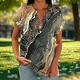 thumbnail image 2 of GNFQXSS Women Abstract Floral Print Crew Neck Short Sleeve Tee Casual Lightweight Breathable Pullover Top For Weekend Khaki XXL, 2 of 6