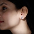thumbnail image 4 of Rosec Jewels Black Onyx Cat Stud Earrings for Women - AAA Quality - Black Onyx Diamond Earrings with Screw Back - Ready to Gift, 10K White Gold, 4 of 8