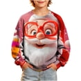thumbnail image 3 of Qzwdhjm Christmas Sweatshirts for Girls Santa Graphic Crewneck Sweatshirt Thin Fleece Long Sleeve Pullover for Winter Xmas 5-15 Years, 3 of 8