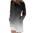 thumbnail image 1 of QUYUON Robes de Soirée Grande Taille pour Femmes Liquidation Manches Longues Imprimé Col Rond Robe Longue de Vacances pour Dames Jolies Robes d'Automne Femmes Robe Midi de Cocktail Style D-2256 Noir m, 1 of 1