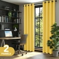 thumbnail image 5 of Deconovo Total Blackout Curtains for Living Room, Thermal Insulated, 2 Panels, 52"x63", Yellow, 5 of 9