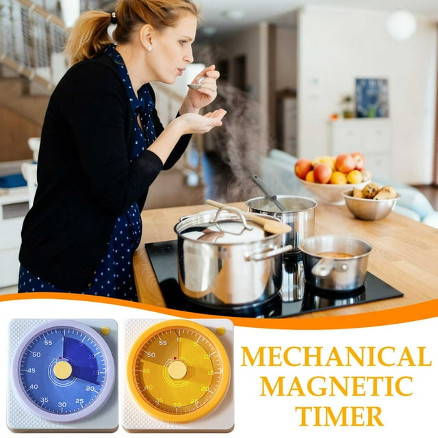 Bowayaoa Mechanical Kitchen Timer, 60 Minute Analog Countdown Timer, Manual Wind Up Alarm Clock, No Batteries Needed, Vintage Timer for Cooking, Baking, Study, Workout, Loud Ringing