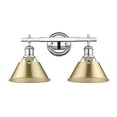 thumbnail image 1 of Orwell 2-Light Vanity Light in Chrome with Brushed Champagne Bronze, 1 of 3
