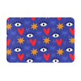 thumbnail image 7 of DouZhe Doormat Non-Slip Washable Floor Mat, Indoor Area Rug Hearts Stars Eyes Doodles Pattern Carpet, 24x16 inches, 7 of 7