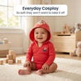 thumbnail image 2 of Sesame Street Elmo Cookie Monster Big Bird 3 Pack Hooded Cosplay Bodysuits Newborn to Infant, 2 of 5