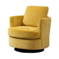 thumbnail image 4 of Swivel Accent Barrel Chair, 31.9"W Chenille Upholstered Round Accent Sofa Chair with 360 Degree Swiveling Metal Base Cozy Club Chair Leisure Arm Chair for Nursery Living Room Hotel Office, Mustard, 4 of 7