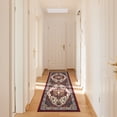 thumbnail image 4 of Ottomanson Machine Washable Non-Slip Rubberback Border 2x5 Indoor Runner Rug, 20" x 59", Red/Beige, 4 of 10