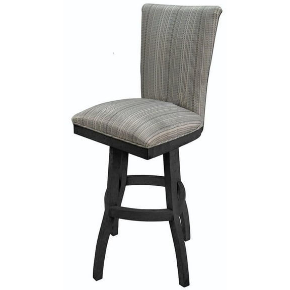Tobias Designs 30" Swivel Solid Wood Bar Stool in Natural Fun/Gray
