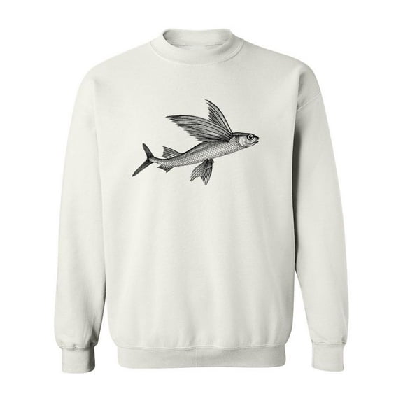 Flying Fish Pencil Drawing Sweatshirt Men -Image by Shutterstock, Male 5X-Large