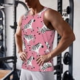 thumbnail image 5 of KLL Cute Cartoon Zebra Print Men's Muscle Gym Workout Stringer Tank Tops Bodybuilding Fitness T-Shirts Tank Tops Men-Large, 5 of 7