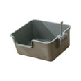 thumbnail image 2 of Cat Open Top Cat Litter Tray Pet Bedpan Portable Heighten Semi Enclosed Pet Litter Pan for Small Medium Large Cats Gray, 2 of 7