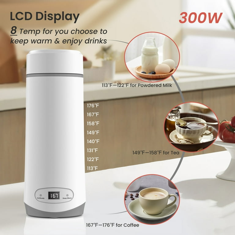 Portable Travel Electric Kettle, Mini Electric Tea Kettle for Boiling Water