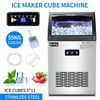 Suzicca ZOKOP Commercial Stainless Steel Freestanding Ice Maker Cube Machine, 120lbs/24H for Home/Kitchen/Office/Restaurant/Bar/Coffee Shop