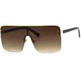 thumbnail image 1 of GFDYREE Oversized Flat Top Square VINTAGE RETRO SHIELD VISOR Style Aviator SUNGLASSES (Brown), 1 of 4