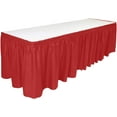 thumbnail image 2 of DecorRack 2 Pack Table Skirts, 29 in x 14 ft Reusable Party Tablecloth Skirt with Adhesive Strip for Parties & Events, Red (Pack of 2), 2 of 5