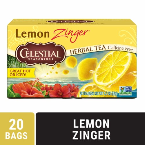 Celestial Seasonings Caffeine Free Lemon Zinger Herbal Tea 20 ct - Pack of 2