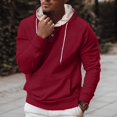 thumbnail image 2 of TANYSU Men Fashion Sweatshirt Solid Color Long Sleeve Tops Round Neck Drawstring Hoodie Sports Pocket Winter Pullover Comfort Male Casual Athletic Dailywear, 2 of 6