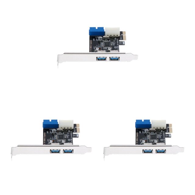 jesticaly PCI-E to USB 3.0 Expansion Card 2 Ports 5Gbps Speed Hub Computer Adapter Replacement for Windows XP 32/64 3Set