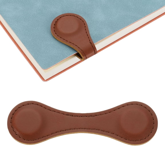 Magnetic Bookmarks, Leather Vintage Book Marks Page Markers Clips, Dark Brown