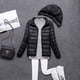 thumbnail image 1 of Chaqueta de plumón ligera con capucha y cremallera desmontable para mujer, abrigo corto ultrafino de otoño e invierno, 1 of 6
