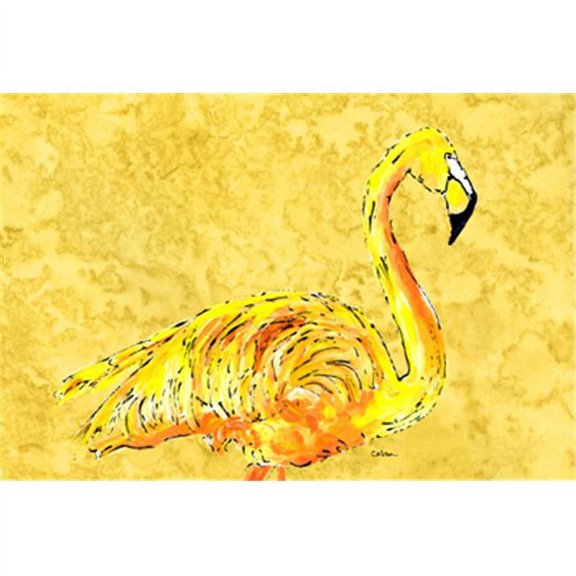 Flamingo On Yellow Fabric Placemat