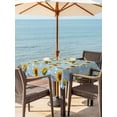 thumbnail image 3 of Outdoor Tablecloth with Umbrella Hole for Patio/Picnic/Party/Camping, Blue Yellow Sunflower Waterproof Table Cloth Square Cover Washable, Summer Botanical Farmhouse Floral (54"x 54"), 3 of 8
