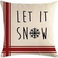 thumbnail image 2 of Set of 2 Red Christmas Pillow Covers Let It Snow Cushion Cover Farmhouse Merry Christmas Winter Holiday Decor Pillowcases 18x18in for Home Couch Patio, 2 of 6