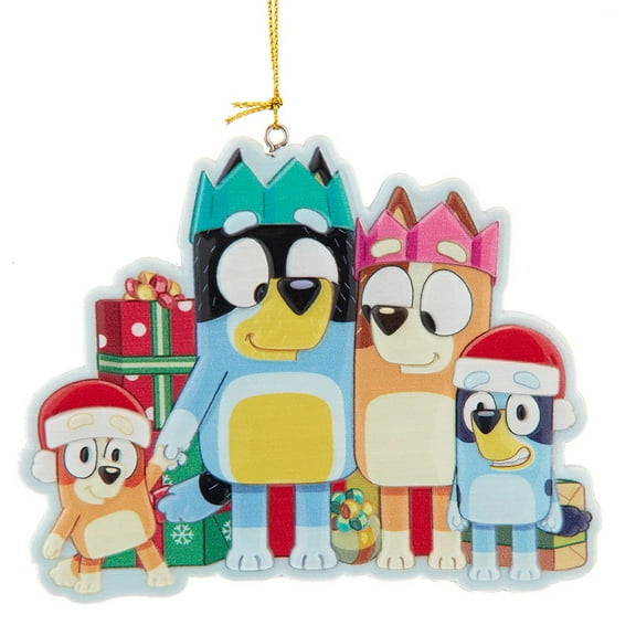 Bluey Double-Sided Hooray It's Christmas Ornament, 4.25 Inch   Kurt Adler