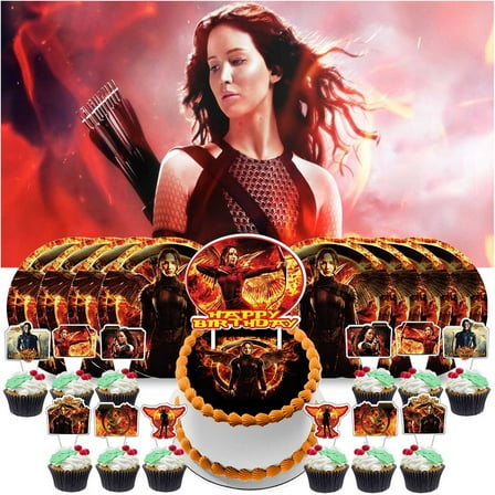 The Hunger Games Plates Supplies Party Decorations Birthday Decor Backdrop Banner Cake Topper Fans