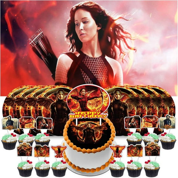 The Hunger Games Plates Supplies Party Decorations Birthday Decor Backdrop Banner Cake Topper Fans