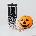 thumbnail image 4 of 30oz Halloween Tumbler with Handle and Straw, Bat Insulated Leak Proof Tumbler, Black Goth Travel Coffee Mug, Reusable Stainless Steel Witch Tumbler, Halloween Gifts for Women, 4 of 6