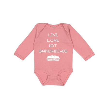 

Inktastic Live Love Sandwiches Boys or Girls Long Sleeve Baby Bodysuit