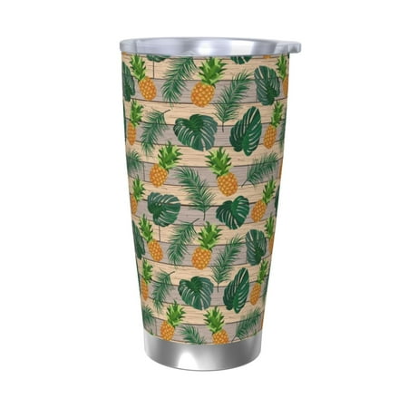 

Gukieu Pineapples Palm Leaves Print 20OZ Car Cup Vacuum Stainless Steel Leak-proof Thermos Cup Unisex Suitable for Home Outdoor and Sports-Without Straw
