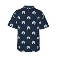 thumbnail image 3 of Balery Wolf And Moon Print Men's Hawaiian Shirts Short Sleeve Beach Shirt Relaxed Fit Vacation Button Down Shirts-Large, 3 of 9