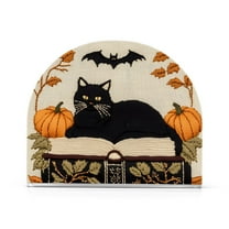 Yayeee Napkin Holder for Table Kitchen Paper Tissue Organization, Halloween Black Cat