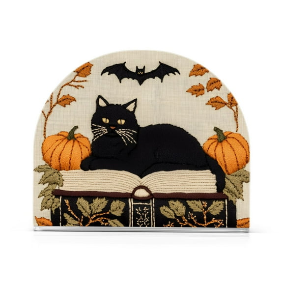 Yayeee Napkin Holder for Table Kitchen Paper Tissue Organization, Halloween Black Cat